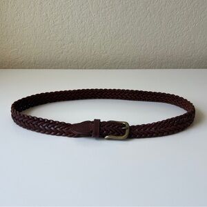 Old Navy Kids Genuine Leather Woven Braided Belt | Brown | Medium | GUC
